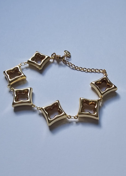 Elegant Gold Clover Link Bracelet - Stainless Steel 316L