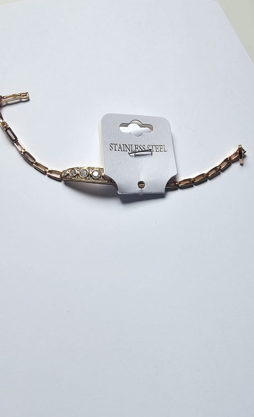 Elegant Gold Crystal Bracelet - Stainless Steel 316L
